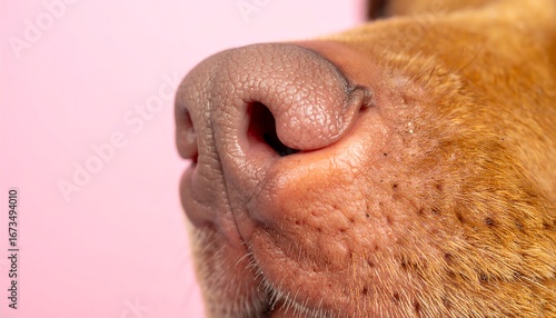 Wallpaper Mural Close-up dog nose on pink (1) Torontodigital.ca