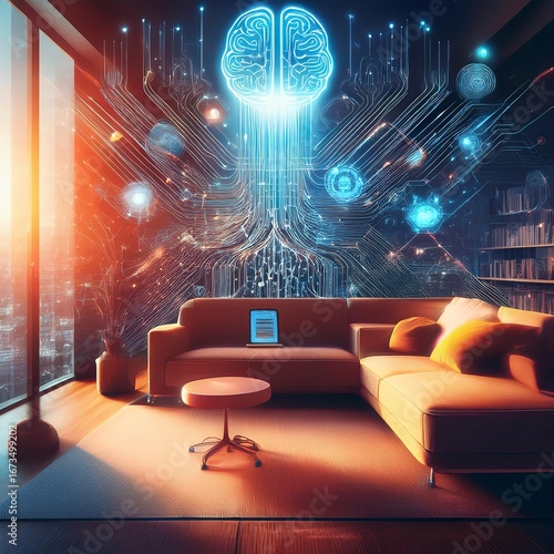 digital technology and artificial intelligence concept
