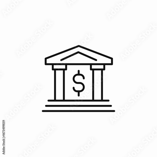 bank building dollar icon sign vector