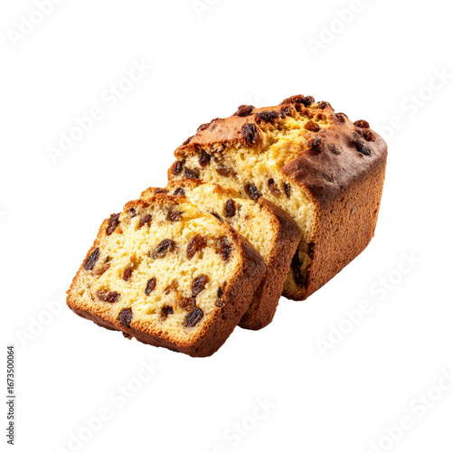 Delicious Homemade Raisin Loaf Cake, Sliced and Ready to Serve