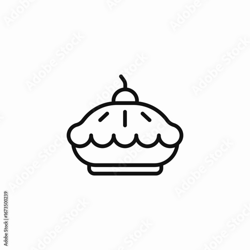 pie with wavy crust icon sign vector