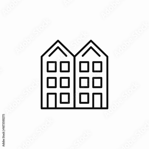 residential building icon sign vector