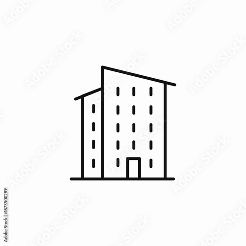 office building design icon sign vector