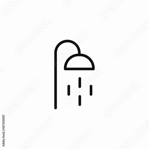 bathroom shower head icon sign vector