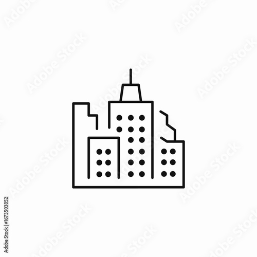 city skyline buildings icon sign vector