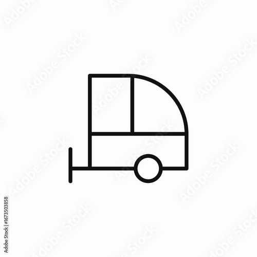 caravan trailer travel icon sign vector