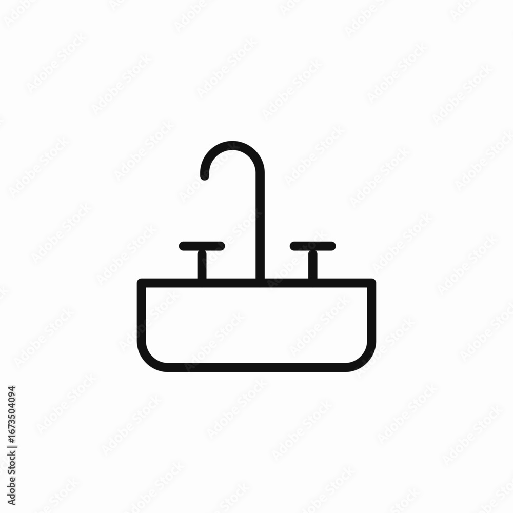 Obraz premium kitchen sink faucet icon sign vector