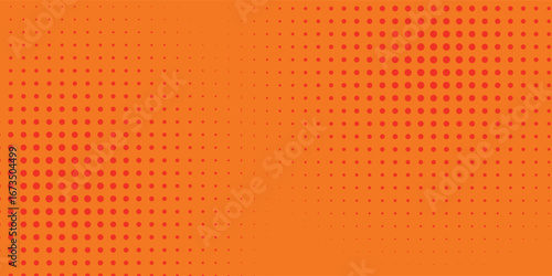 Dots halftone orange color pattern gradient texture with technology digital background. Dots pop art comics with summer best seller
