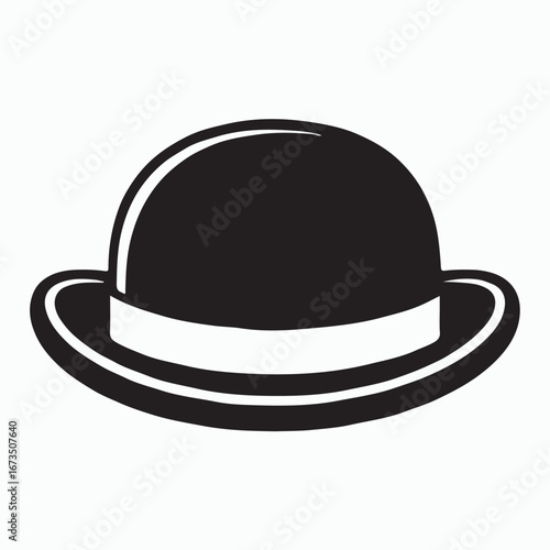 Formal Bowler Hat Solid Icon Fashion Symbol