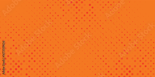 Dots halftone orange color pattern gradient texture with technology digital background. Dots pop art comics with summer best seller