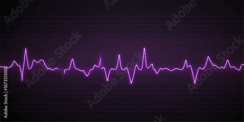 An abstract medical illustration of a heartbeat cardiogram wave on a monitor