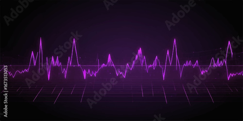 Vector cardiogram of heart rate with a sound wave background illustration