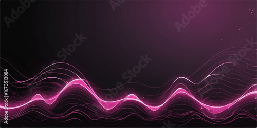 Vibrant purple and pink flowing lines create an abstract wave design, perfect as a colorful wallpaper or backdrop