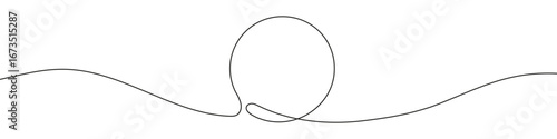 Circle in one line art style. Circle drawing with editable stroke on white background. Vector illustration.