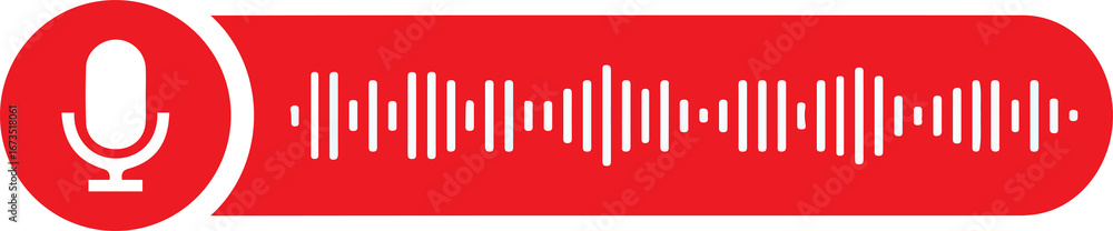 Fototapeta premium Voice Message Bubble Icon , Voice Note Icon 