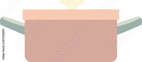 Pink cooking pot with lid and handles