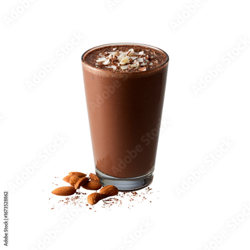 Delicious Chocolate Almond Smoothie in Glass