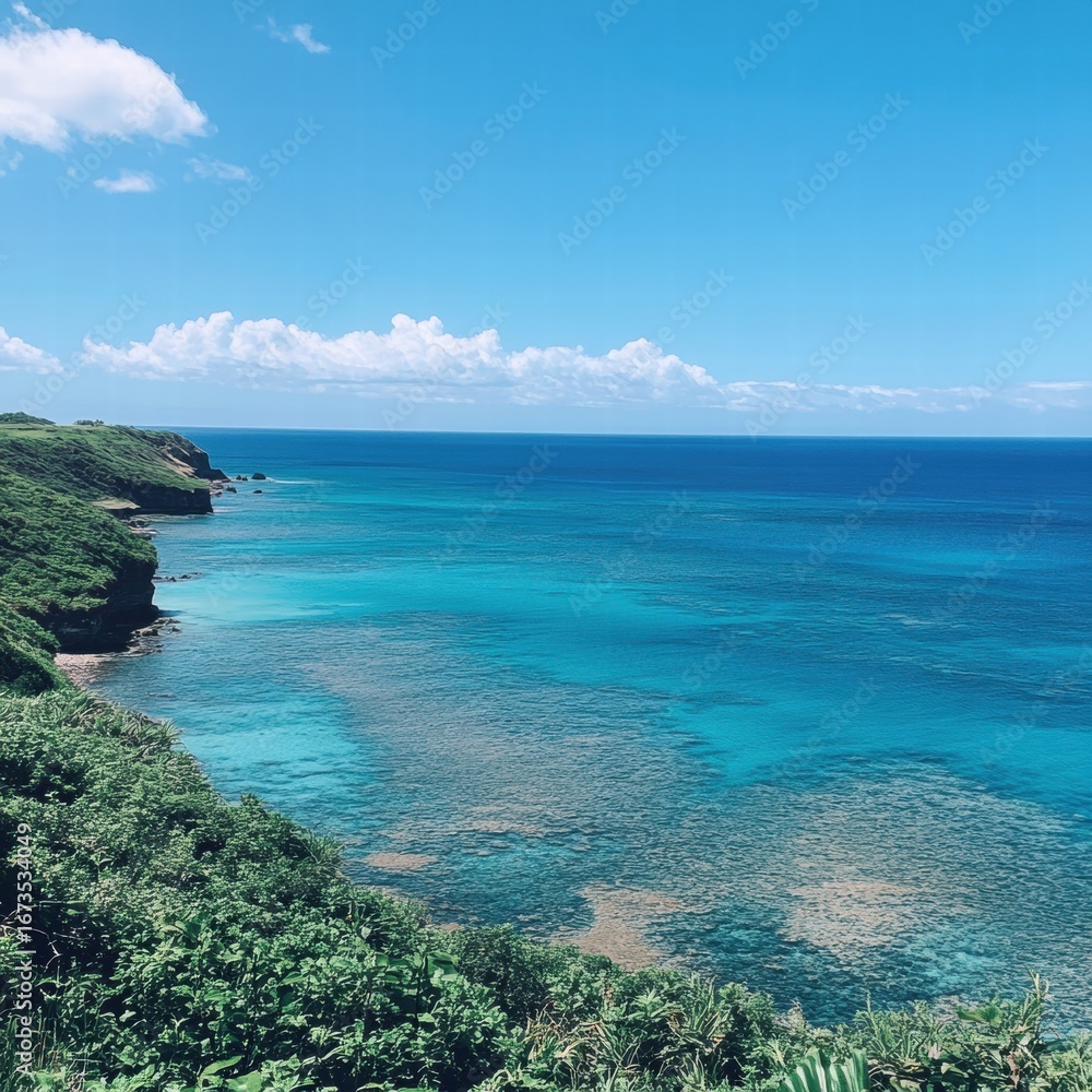 Fototapeta premium Scenic coastline with turquoise water