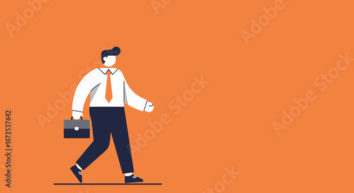 Professional businessman walking with a briefcase, symbolizing career progression and corporate success. Ideal for modern business, finance, and lifestyle themes.