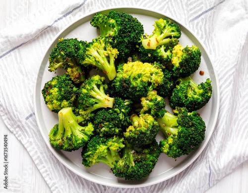 Fried Broccoli on a Plate