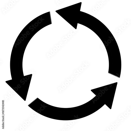Papier peint Black Rotating Arrow Icon for Versatile Flow and Process Illustration
