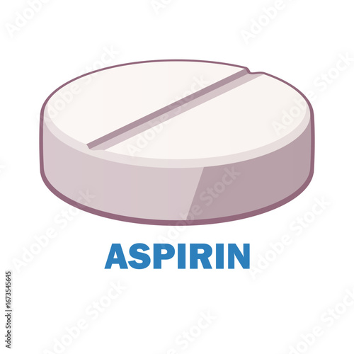 Aspirin tablet medicine vector isolated illustration