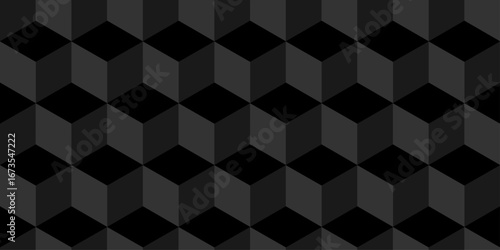 Illustration squares seamless geometric pattern with cubic shapes. Abstract geometric triangle background mosaic wallpaper.
