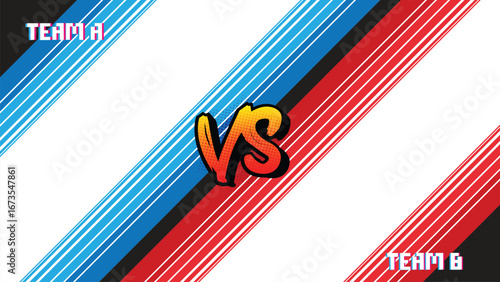 Screen retro game VS Interface. Versus Screen With Speedlines.