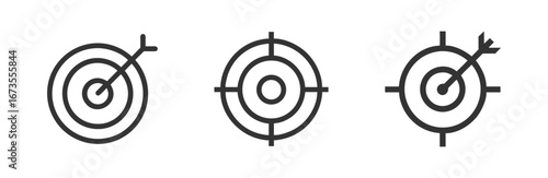 Target outline icon set banner