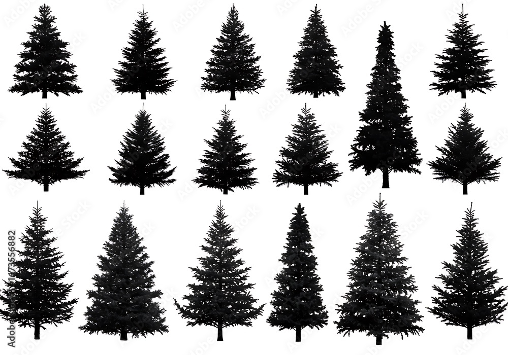 Fototapeta premium Evergreen Silhouettes: A Collection