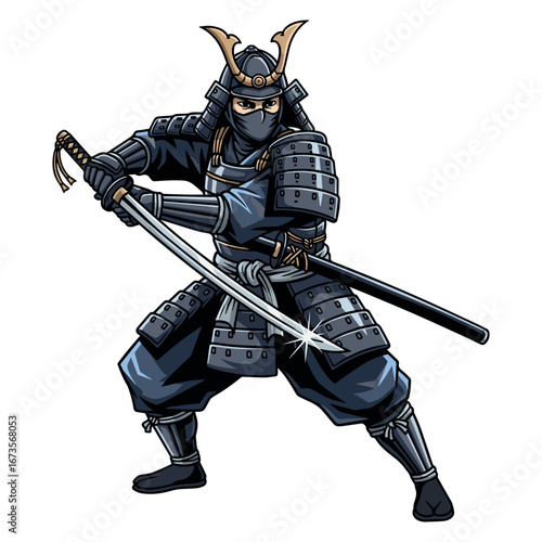 Samurai Ninja in Combat Stance