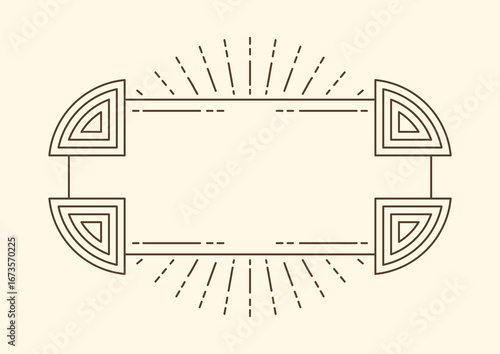Line geometric frame. Modern decorative linear background.