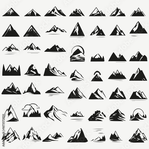 mountain icon set illustration vector
