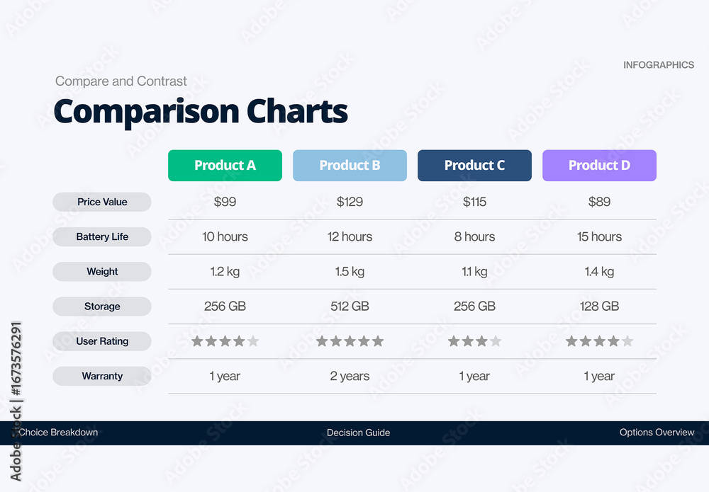 Comparison Chart Infographic Template for Data Tables in Business ...