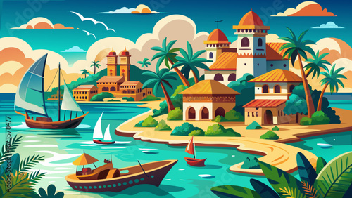 Zanzibar Island sparkles with turquoise waters. Dhows sail across coral reefs, spice aromas drift from stone alleys, and white beaches invite travelers into an atmosphere of timeless paradise.