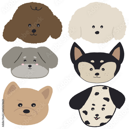 Multiple dog face shapes 