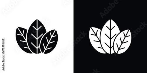 Tobacco leaves icons, emblem logo or badge designs.