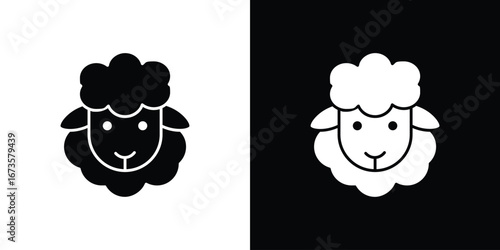 Sheep icons, emblem logo or badge designs.
