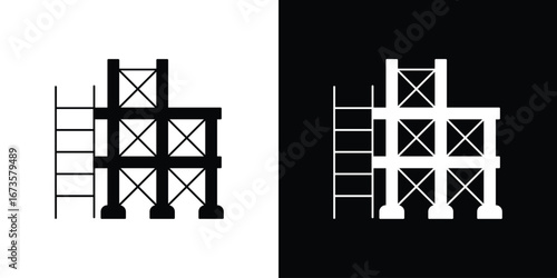 Scaffolding icons, emblem logo or badge designs.