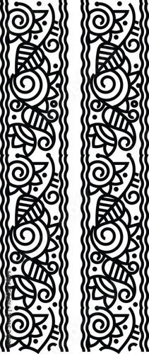 Indian Traditional and Cultural Rangoli, Alpona, Kolam, or Paisley vector line art.  tradition of the Bengal region, for textile printing, logo, and wallpaper	