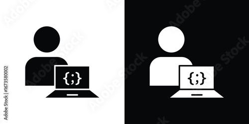 Programmer icons, emblem logo or badge designs.