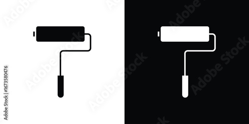 Paint roller icons, emblem logo or badge designs.