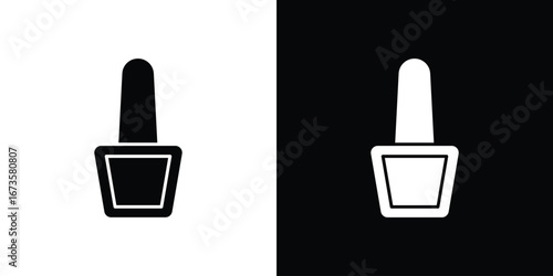 Nail polish icons, emblem logo or badge designs.