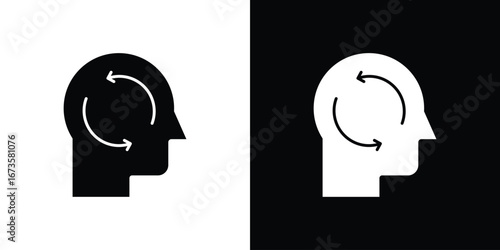 Memory recall icons, emblem logo or badge designs.