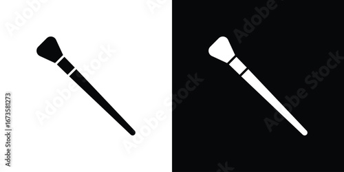 Makeup brush icons, emblem logo or badge designs.