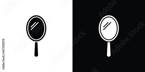 Makeup mirror icons, emblem logo or badge designs.