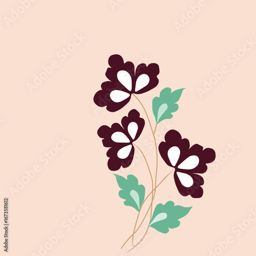 Flower with leaves floral bouquet vector flowers spring art happy easter woman day 