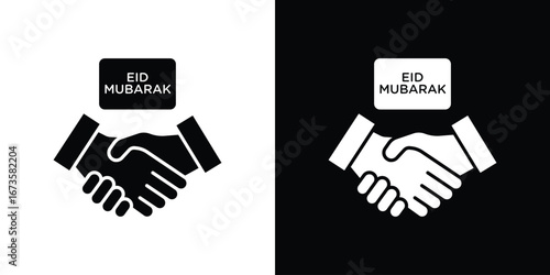 Handshaking icons, emblem logo or badge designs.