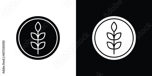 Fibre icons, emblem logo or badge designs.