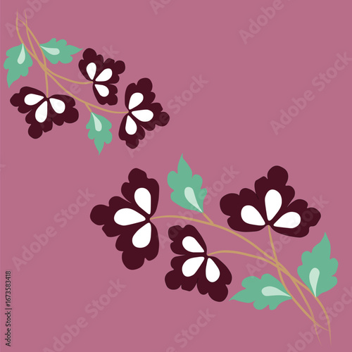 Flower with leaves floral bouquet vector flowers spring art happy easter woman day 